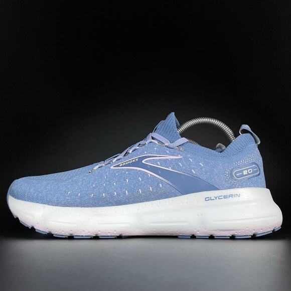 Women’s 11 Men’s 9.5 Brooks Glycerin 20 StealthFit Blue Knit Running Sneaker EUC - Picture 1 of 9